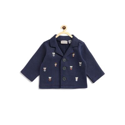 Boys Dark Blue Blazer With Elbow patch